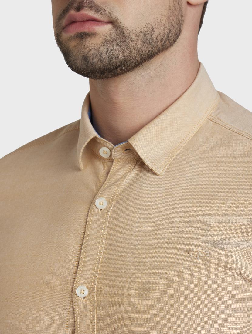 beige solid casual shirt - 17801870 - Zoom Image - 5