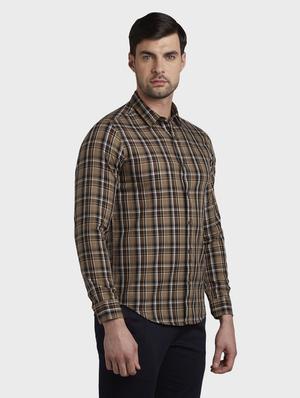 brown checkered casual shirt - 17801910 - Standard Image - 2