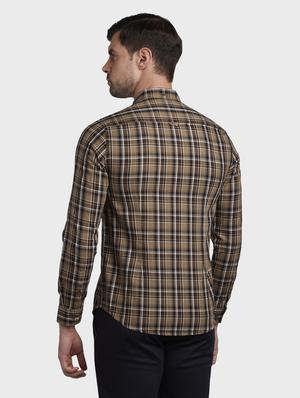 brown checkered casual shirt - 17801910 - Standard Image - 3