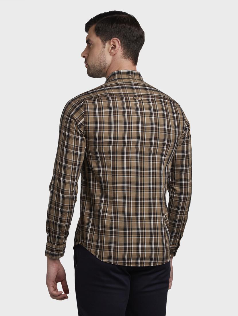 brown checkered casual shirt - 17801910 - Zoom Image - 3