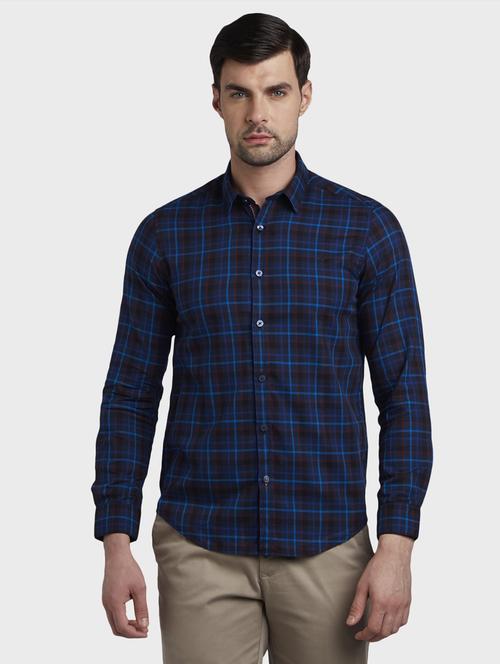 blue checkered casual shirt - 17801916 - Standard Image - 1