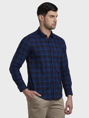blue checkered casual shirt - 17801916 - Standard Image - 2