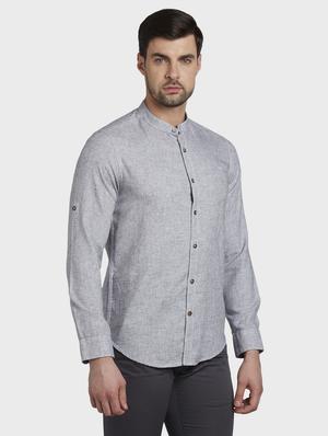 grey self design casual shirt - 17801932 - Standard Image - 2