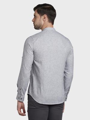 grey self design casual shirt - 17801932 - Standard Image - 3