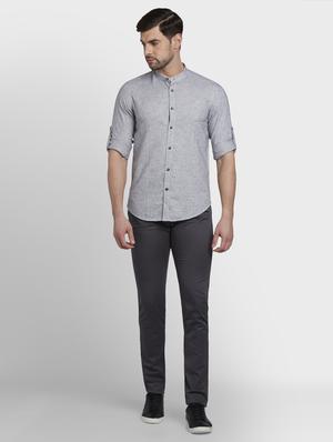 grey self design casual shirt - 17801932 - Standard Image - 4