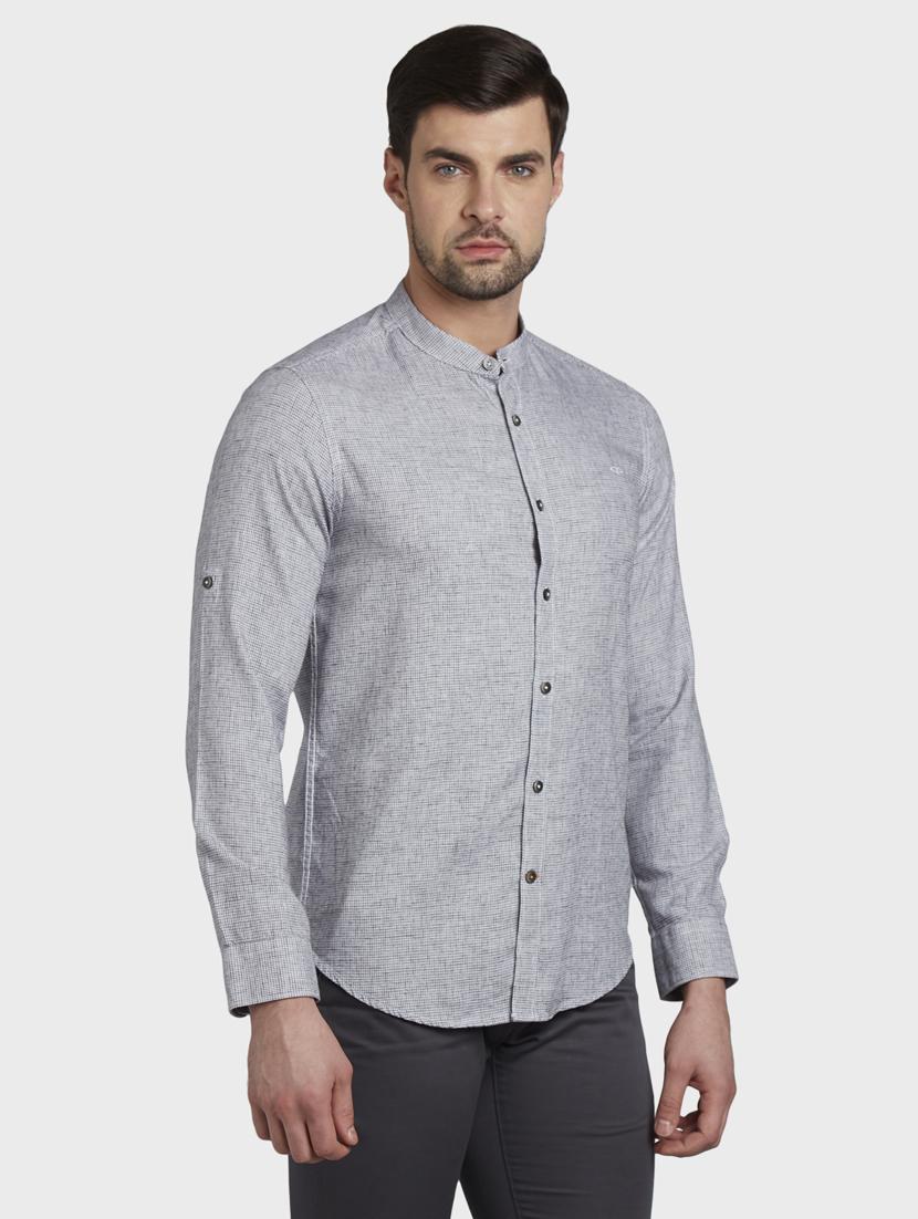 grey self design casual shirt - 17801932 - Zoom Image - 2