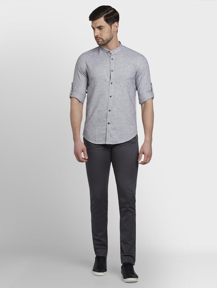 grey self design casual shirt - 17801932 - Zoom Image - 4