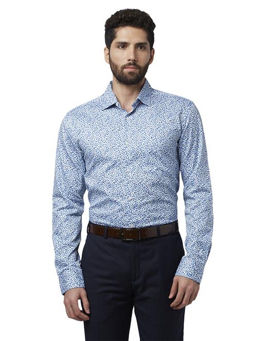blue floral formal shirt - 17801938 - Standard Image - 1