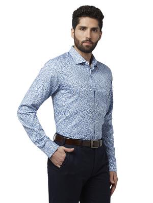 blue floral formal shirt - 17801938 - Standard Image - 2