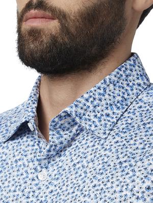 blue floral formal shirt - 17801938 - Standard Image - 5