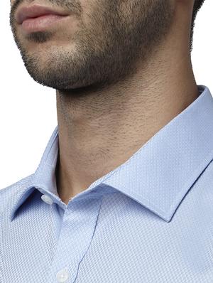 blue solid formal shirt - 17801949 - Standard Image - 5