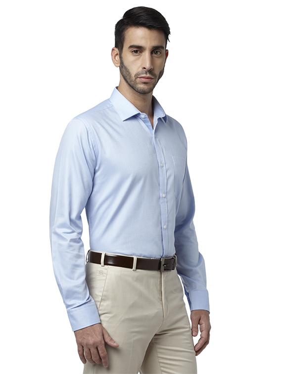 blue solid formal shirt - 17801949 - Zoom Image - 2