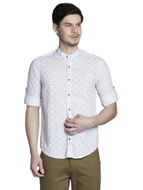 white printed casual shirt - 17801953 - Standard Image - 1