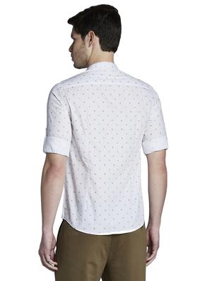 white printed casual shirt - 17801953 - Standard Image - 4
