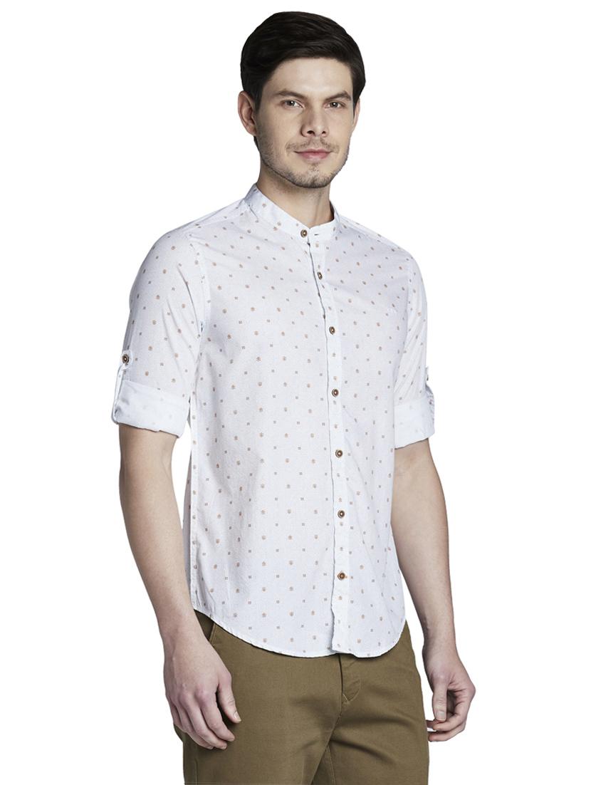 white printed casual shirt - 17801953 - Zoom Image - 3