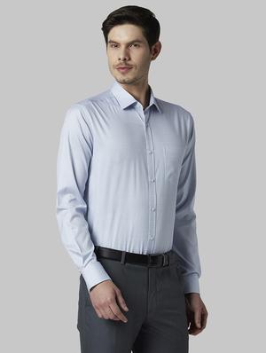 blue solid formal shirt - 17801982 - Standard Image - 2
