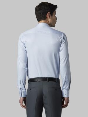 blue solid formal shirt - 17801982 - Standard Image - 3