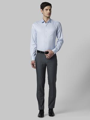 blue solid formal shirt - 17801982 - Standard Image - 4