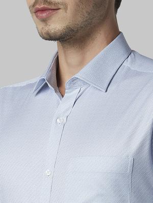 blue solid formal shirt - 17801982 - Standard Image - 5
