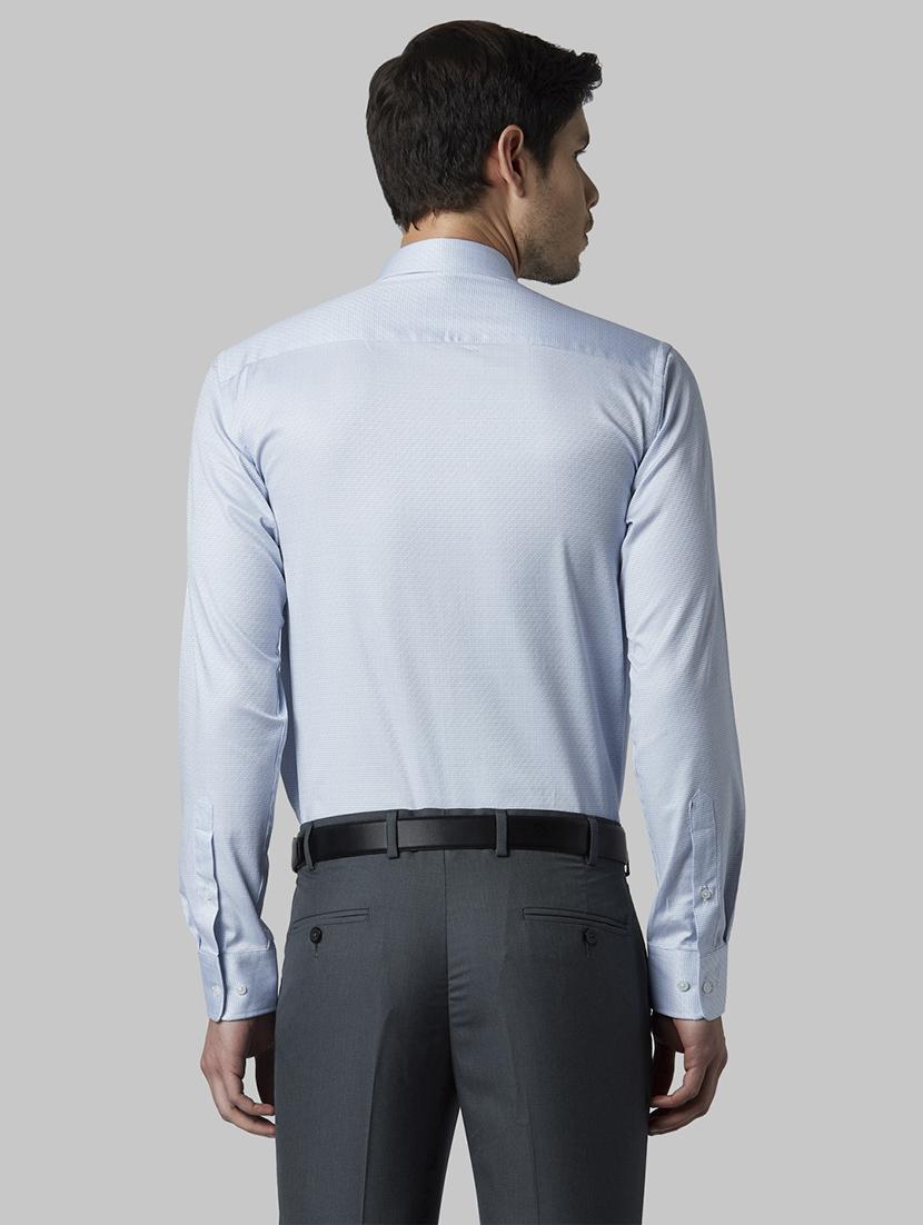 blue solid formal shirt - 17801982 - Zoom Image - 3