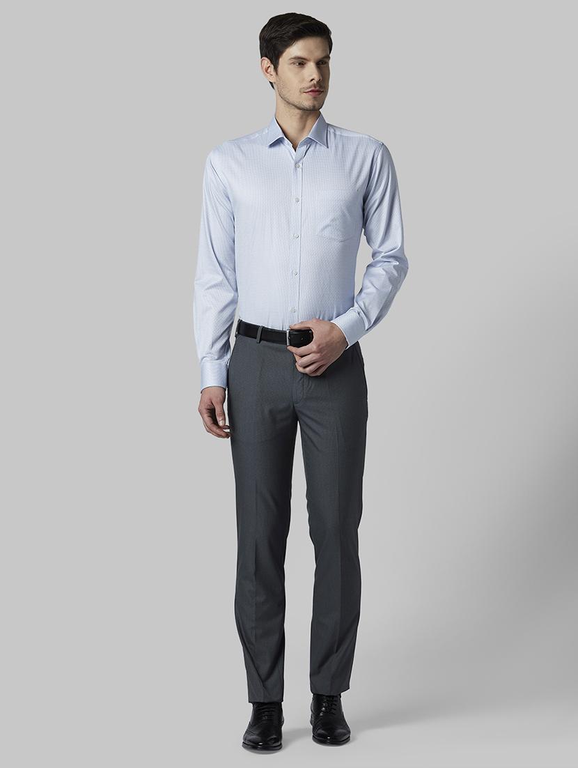 blue solid formal shirt - 17801982 - Zoom Image - 4