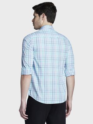light blue checkered casual shirt - 17801991 - Standard Image - 4