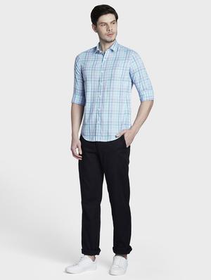light blue checkered casual shirt - 17801991 - Standard Image - 5
