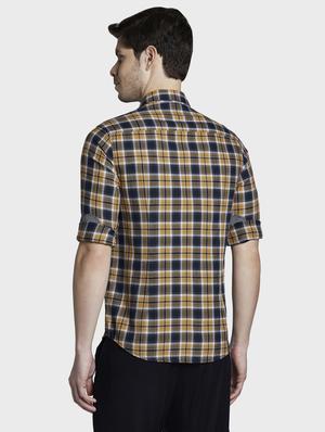 beige checkered casual shirt - 17801998 - Standard Image - 4
