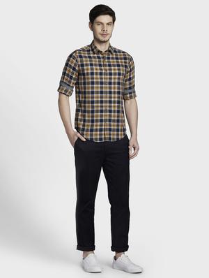 beige checkered casual shirt - 17801998 - Standard Image - 5