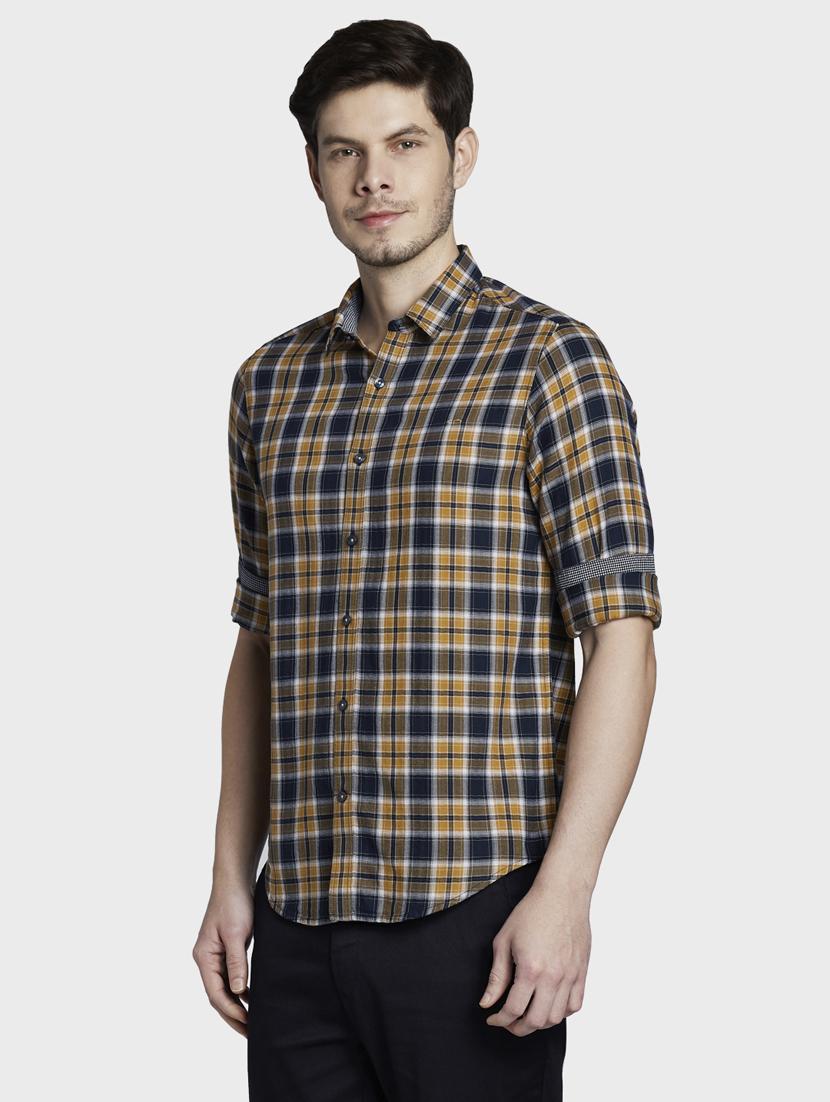 beige checkered casual shirt - 17801998 - Zoom Image - 2