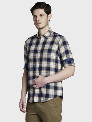 beige checkered casual shirt - 17802000 - Standard Image - 2