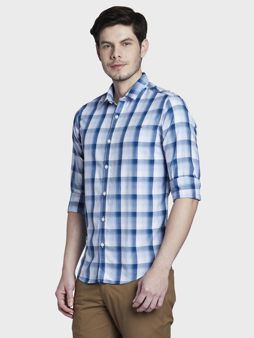 blue checkered casual shirt - 17802018 - Zoom Image - 3