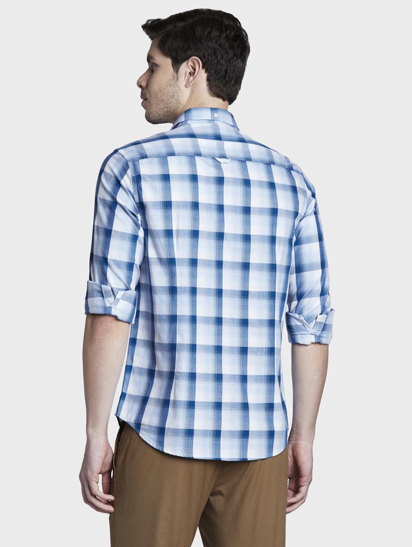 blue checkered casual shirt - 17802018 - Zoom Image - 4