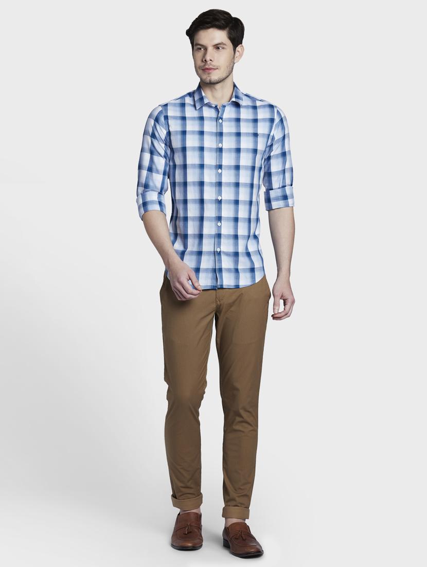 blue checkered casual shirt - 17802018 - Zoom Image - 5