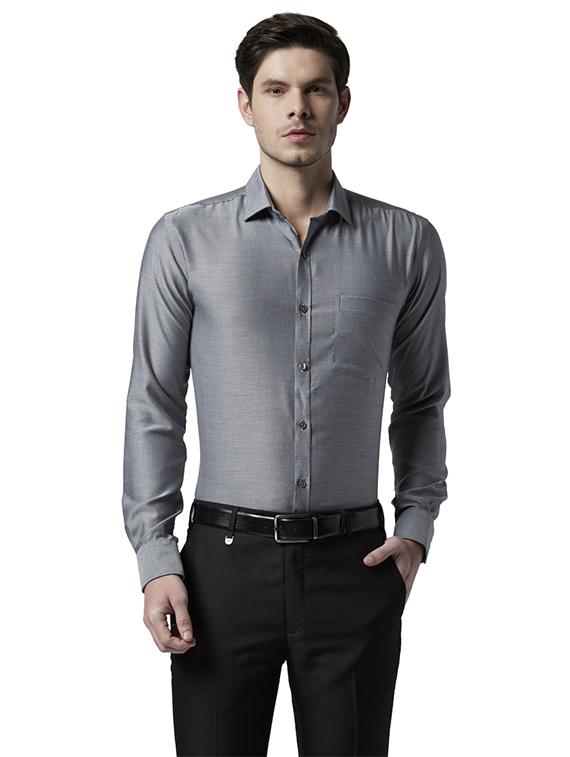 grey solid formal shirt - 17802059 - Zoom Image - 1