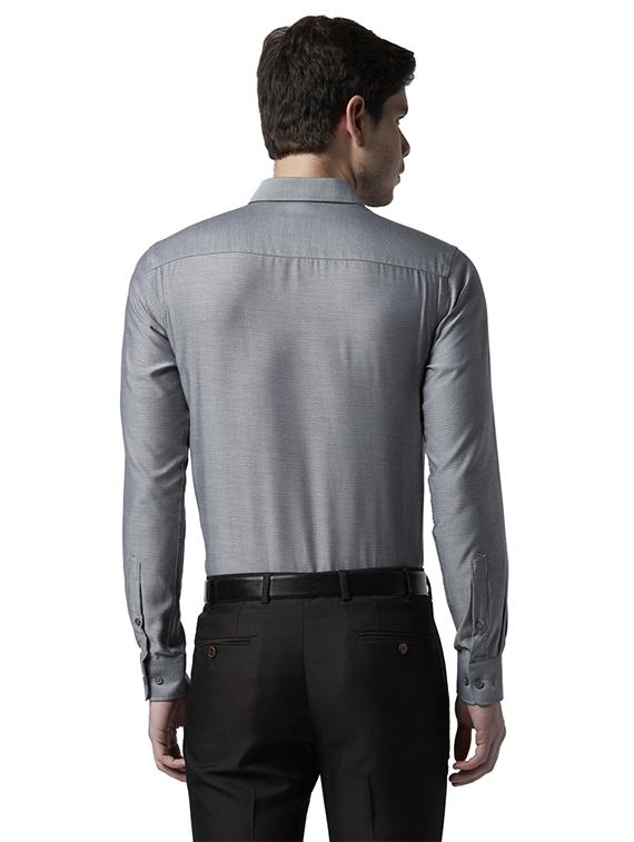 grey solid formal shirt - 17802059 - Zoom Image - 3