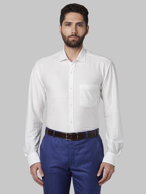 white solid formal shirt - 17802098 - Standard Image - 1