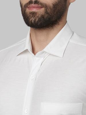 white solid formal shirt - 17802098 - Standard Image - 5