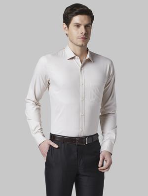 beige self design formal shirt - 17802133 - Standard Image - 2