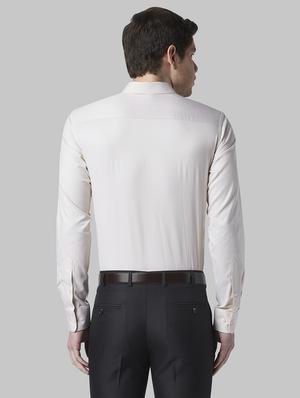 beige self design formal shirt - 17802133 - Standard Image - 3