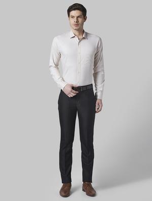 beige self design formal shirt - 17802133 - Standard Image - 4