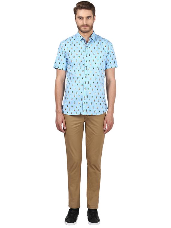 light blue printed casual shirt - 17802162 - Zoom Image - 4