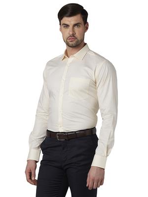 yellow self design formal shirt - 17802167 - Standard Image - 2