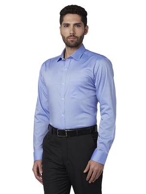 blue solid formal shirt - 17802171 - Standard Image - 2