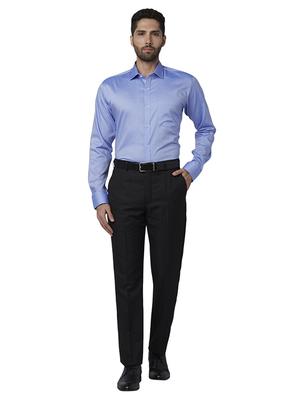 blue solid formal shirt - 17802171 - Standard Image - 4