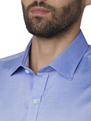 blue solid formal shirt - 17802171 - Standard Image - 5