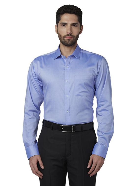 blue solid formal shirt - 17802171 - Zoom Image - 1