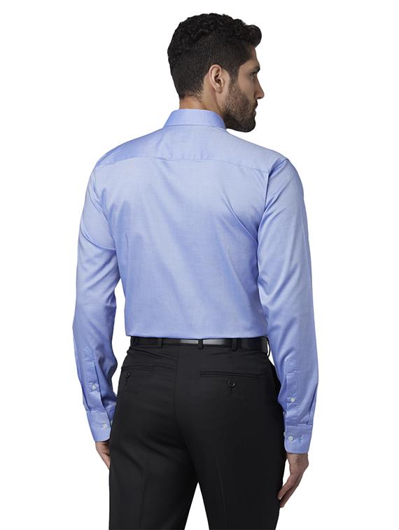 blue solid formal shirt - 17802171 - Zoom Image - 3