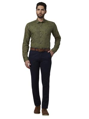 olive green printed casual shirt - 17802239 - Standard Image - 4