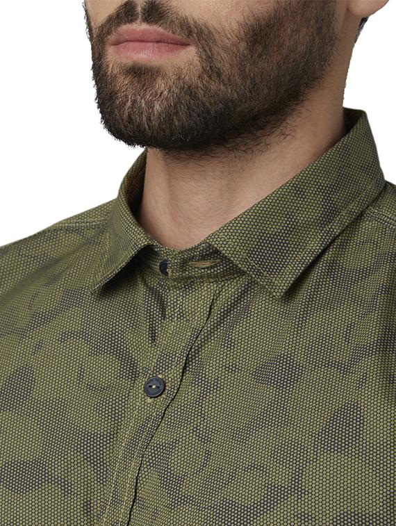 olive green printed casual shirt - 17802239 - Zoom Image - 5